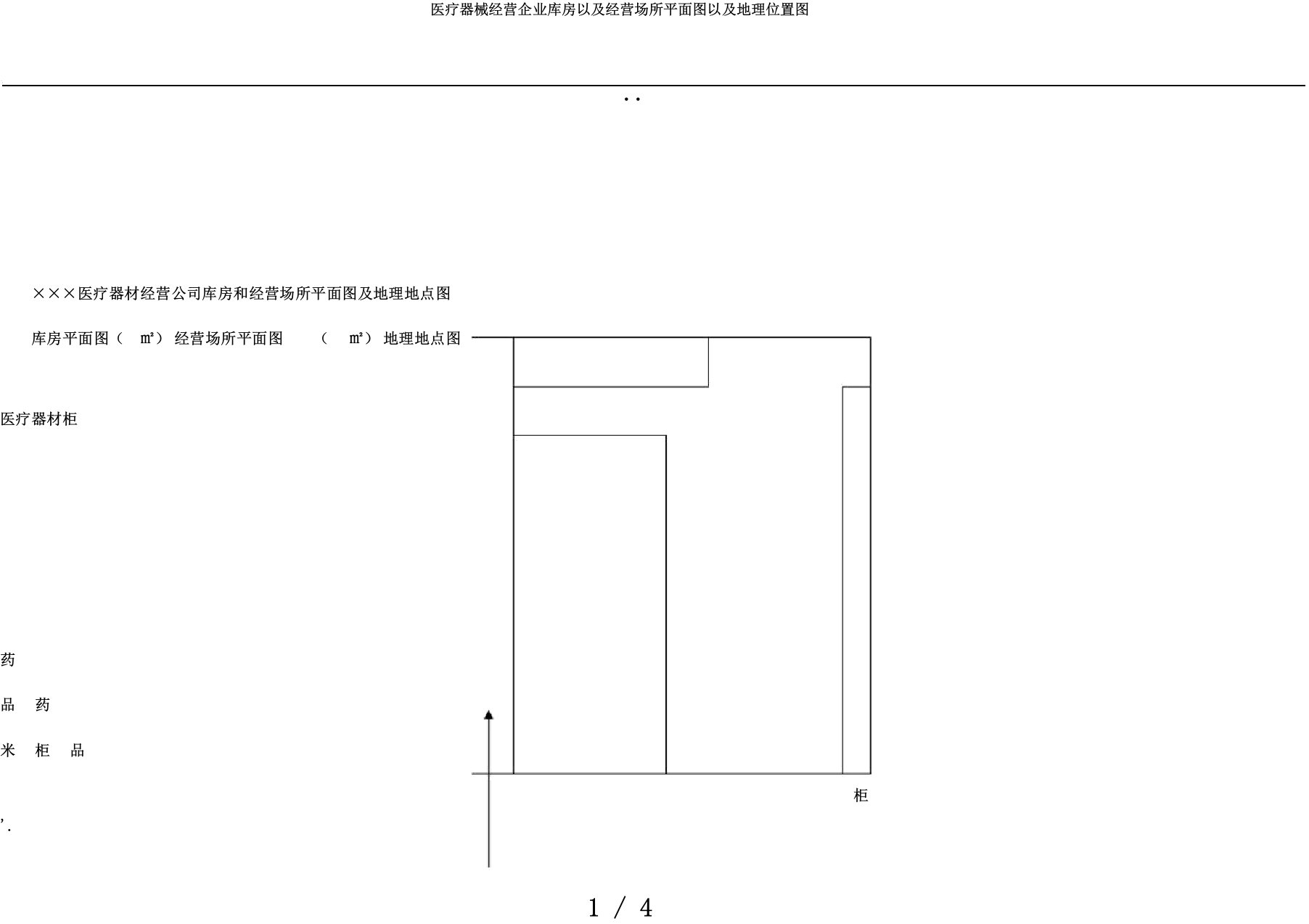 医疗器械经营企业库房以及经营场所平面图以及地理位置图