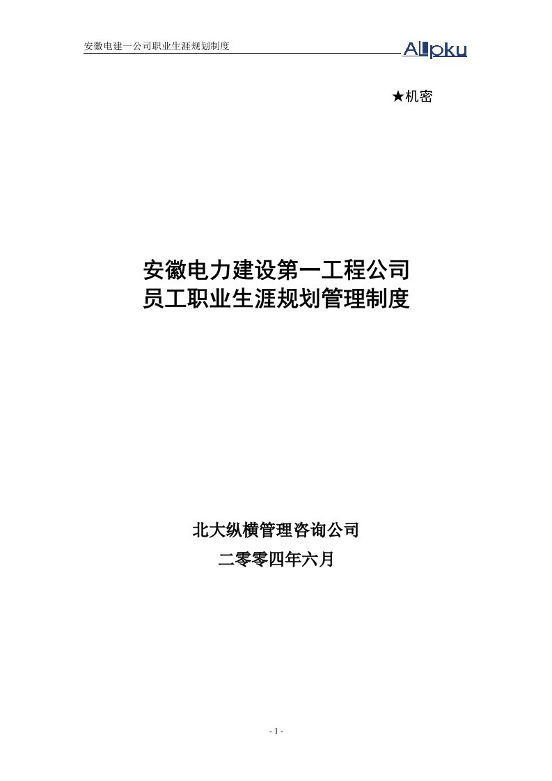 北大纵横—安徽电建0710安徽电建一公司职业生涯规划制度-f