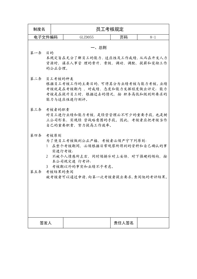 酒类资料-企业制度员工考核规定