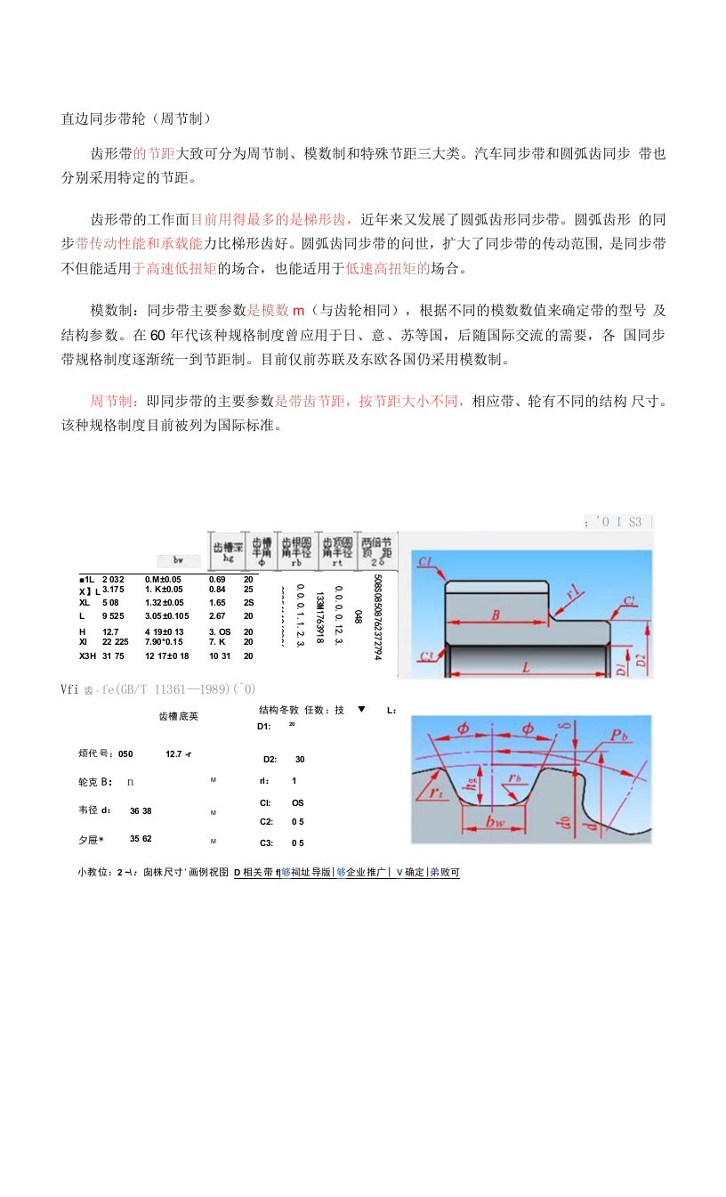 周节制同步带的设计案例