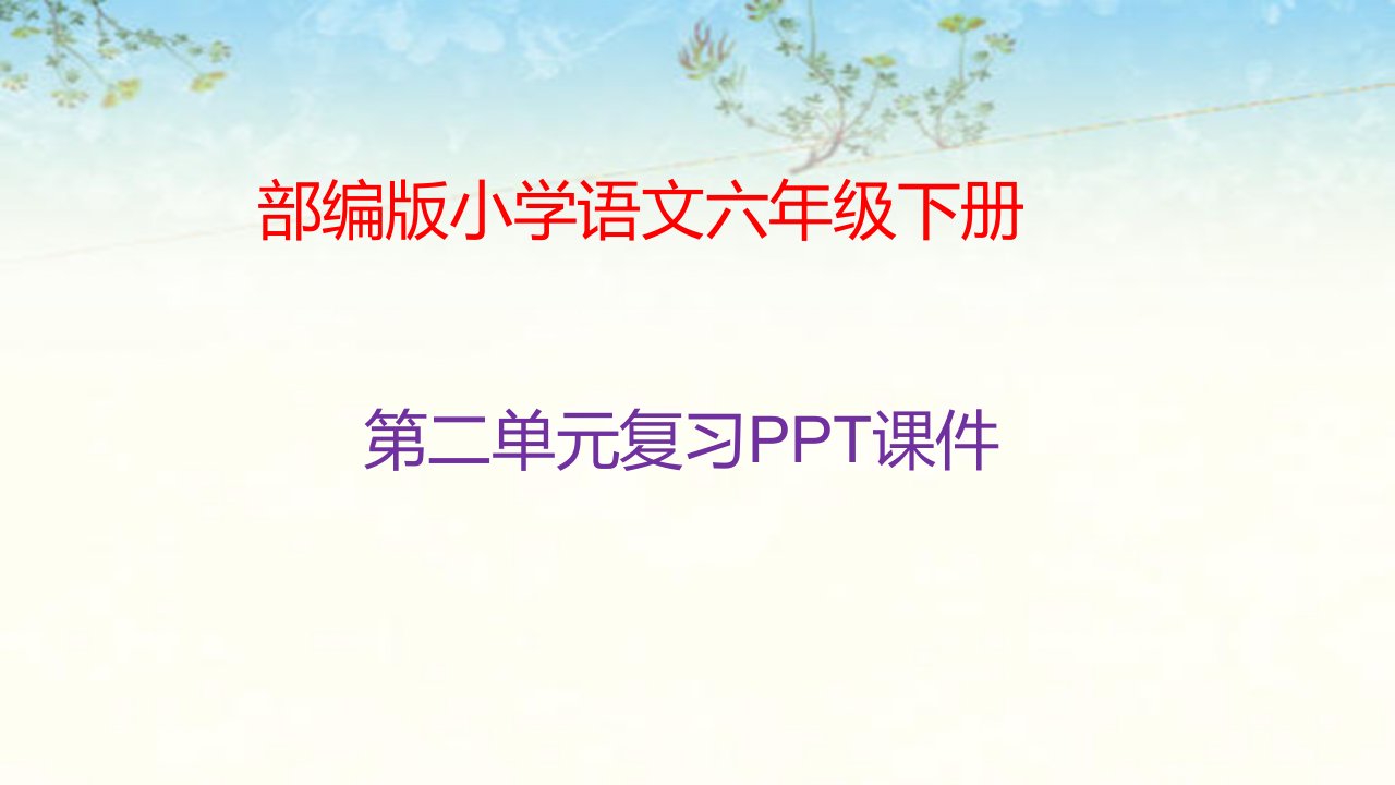 部编版六年级下册语文第二单元复习课件