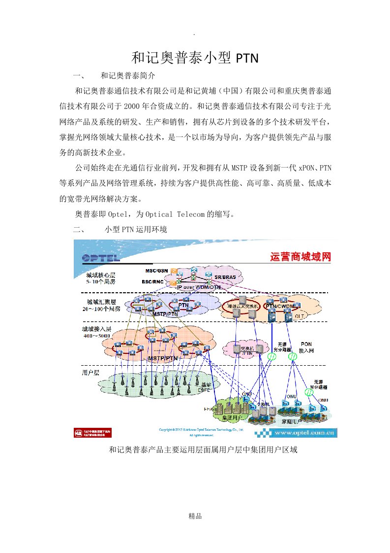 和记奥普泰小型ptn介绍(简版)