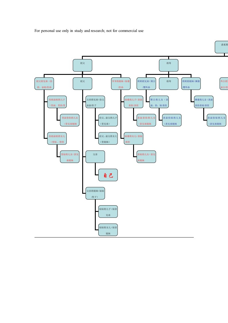 家族关系谱系图