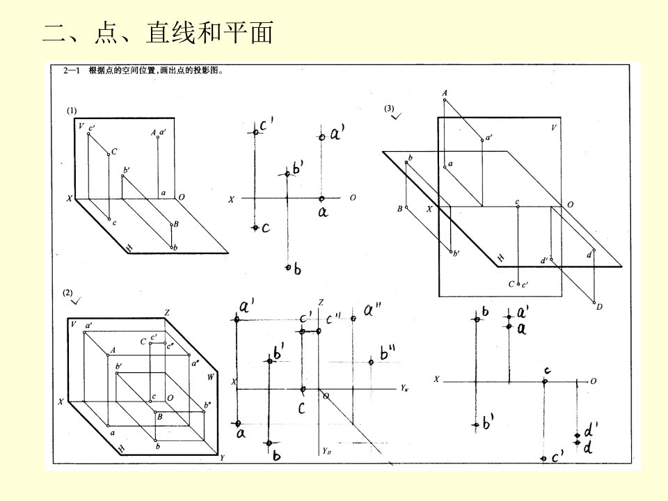 画法几何和工程制图习题集