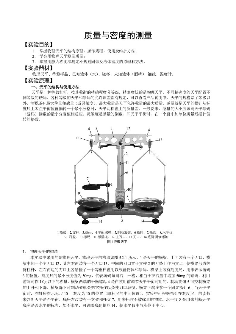 指导书-03质量与密度的测量