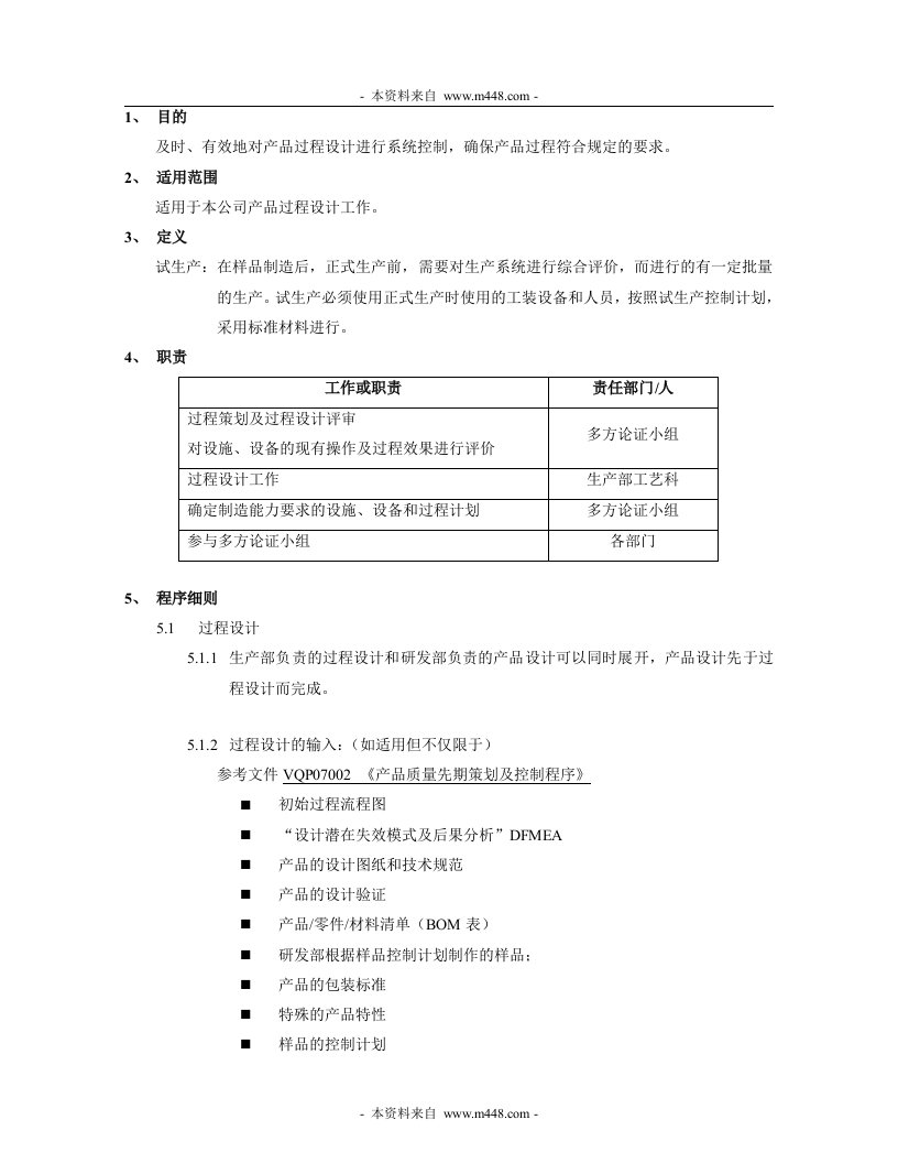 丰和电器(冲茶机)公司过程设计及评价控制程序DOC-程序文件