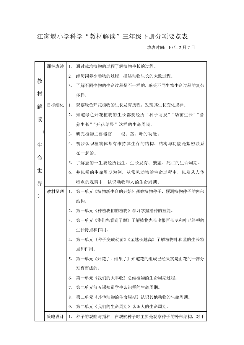 二稿教材解读3年级下(生命世界)