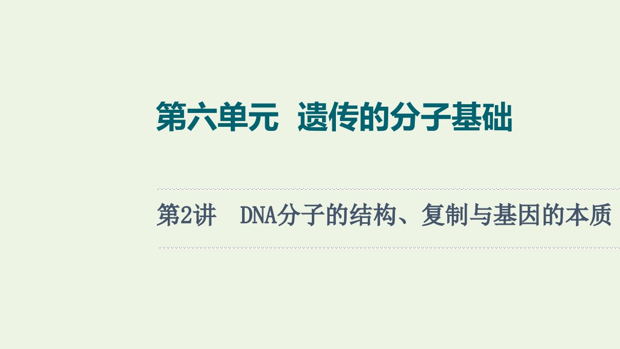 江苏专用版高考生物一轮复习第6单元遗传的分子基础第2讲DNA分子的结构复制与基因的本质课件