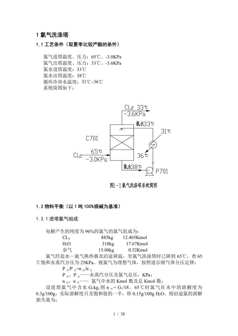 氯氢处理设备能力核算概述