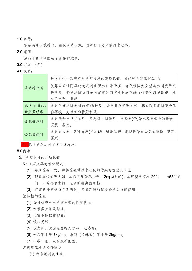 消防设施管理规定