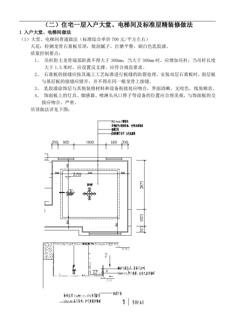 住宅入户大堂、电梯间及标准层精装修做法