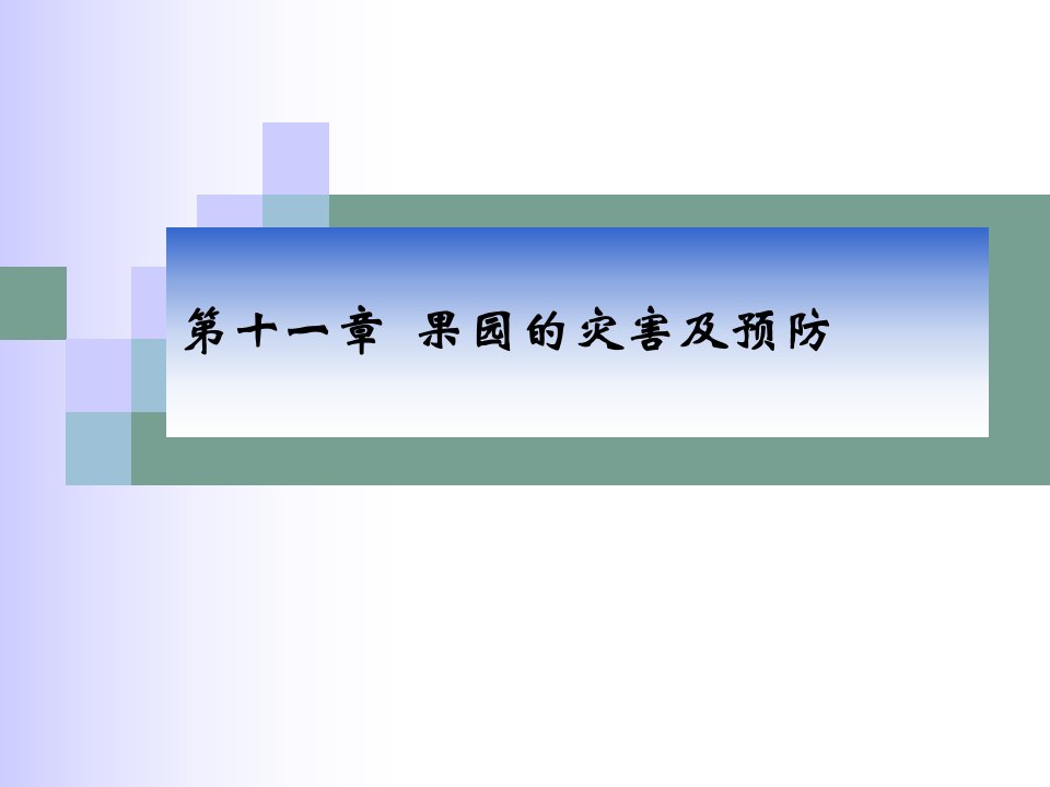 果树栽培学第十一章果园灾害及预防