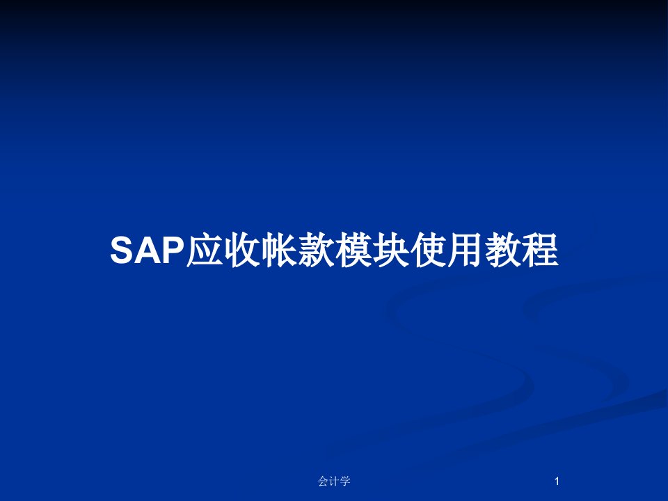 SAP应收帐款模块使用教程PPT教案