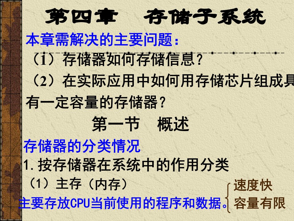 罗克露计算机组成原理课件-4存储器-1概论（06级）