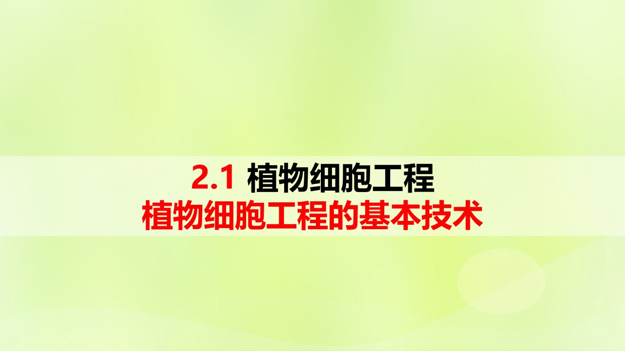 新教材同步备课2024春高中生物第2章细胞工程第1节植物细胞工程1.1植物细胞工程的基本技术课件新人教版选择性必修3