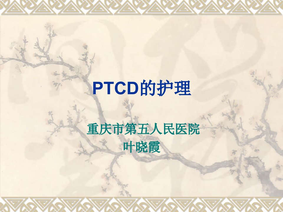 PTCD经皮肝胆管造影护理重庆第五人民医院ppt课件