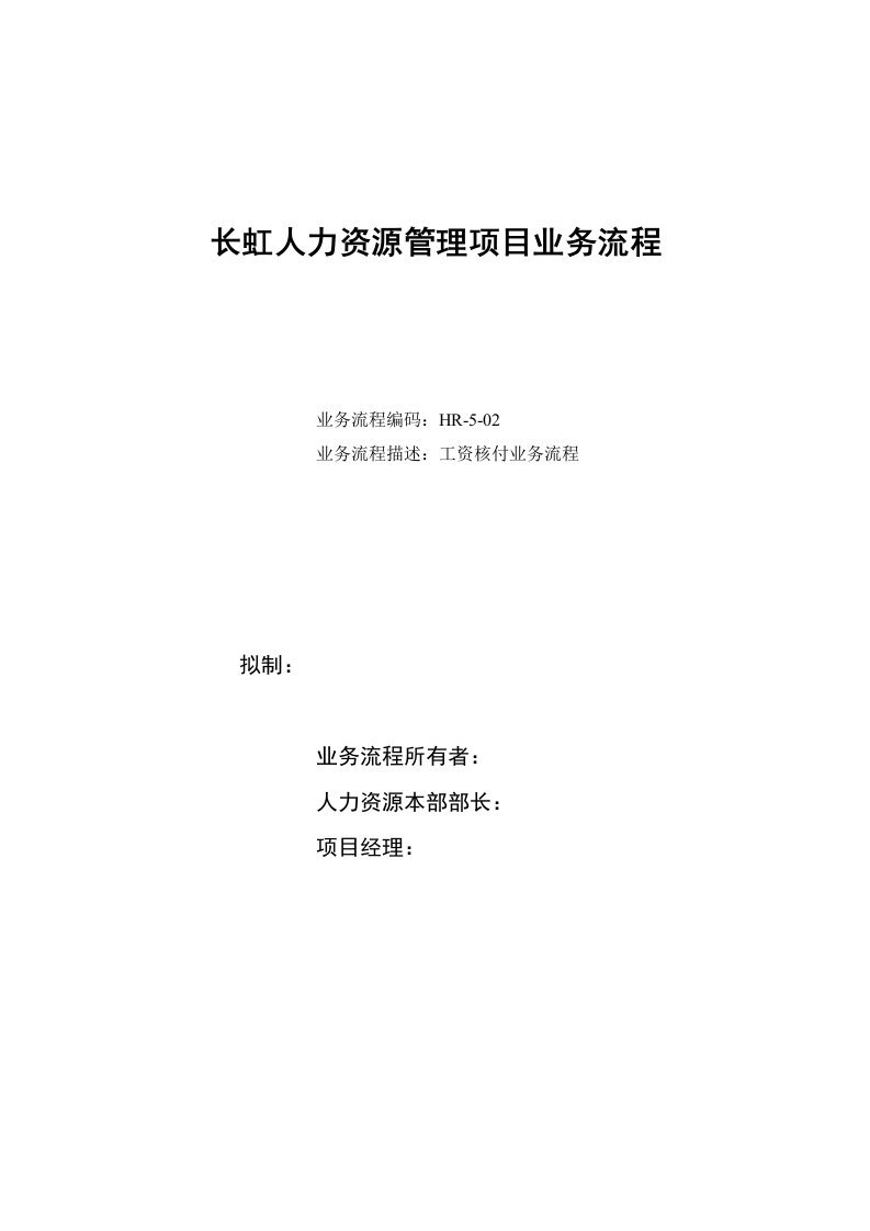 精选长虹人力资源管理项目业务流程1