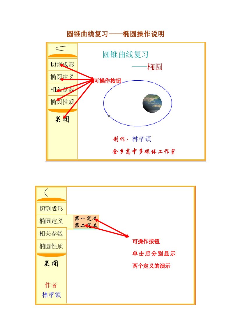 圆锥曲线复习——椭圆操作说明