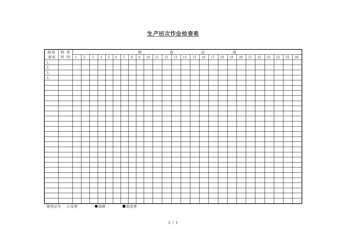 生产记录表汇总72