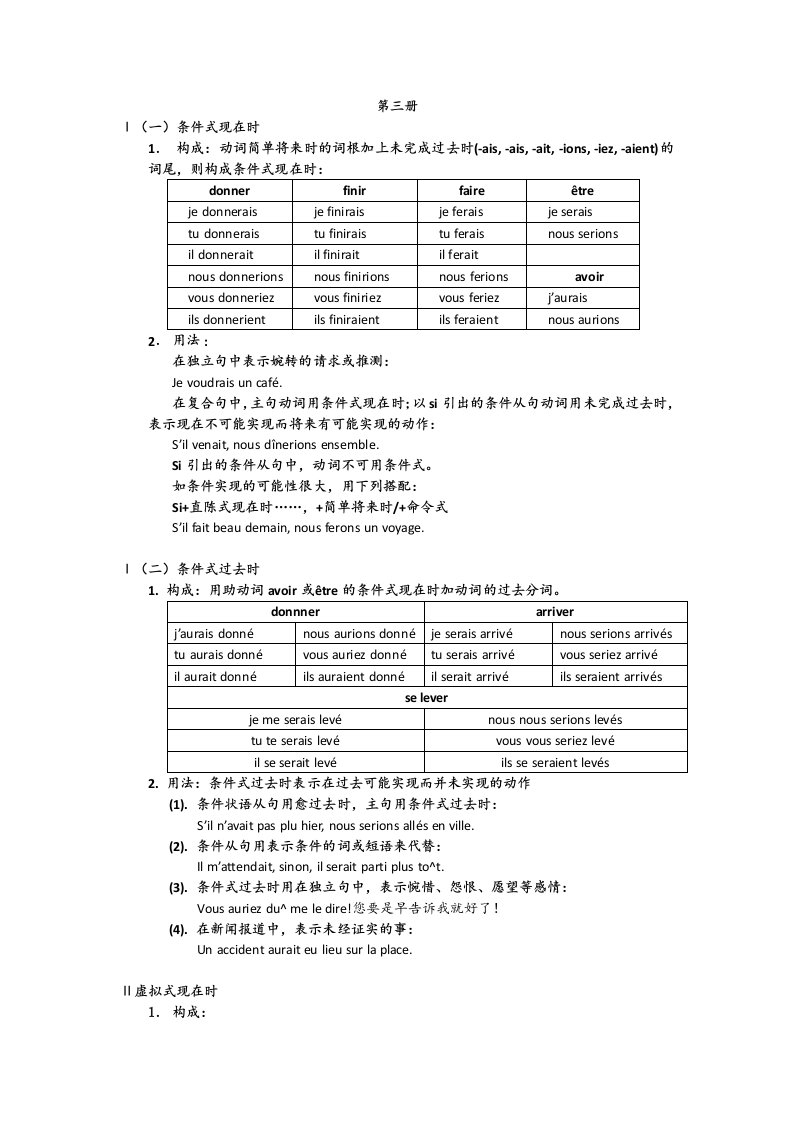 新大学法语语法总结