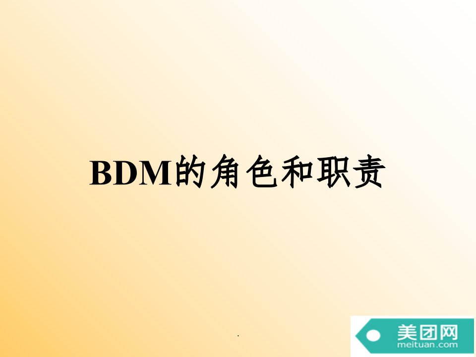 BDM的角色和职责