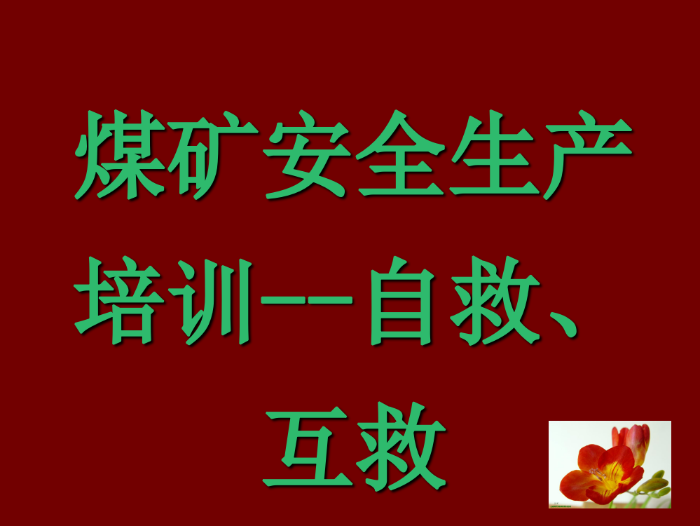 煤矿安全生产教育内容--自救互救课件