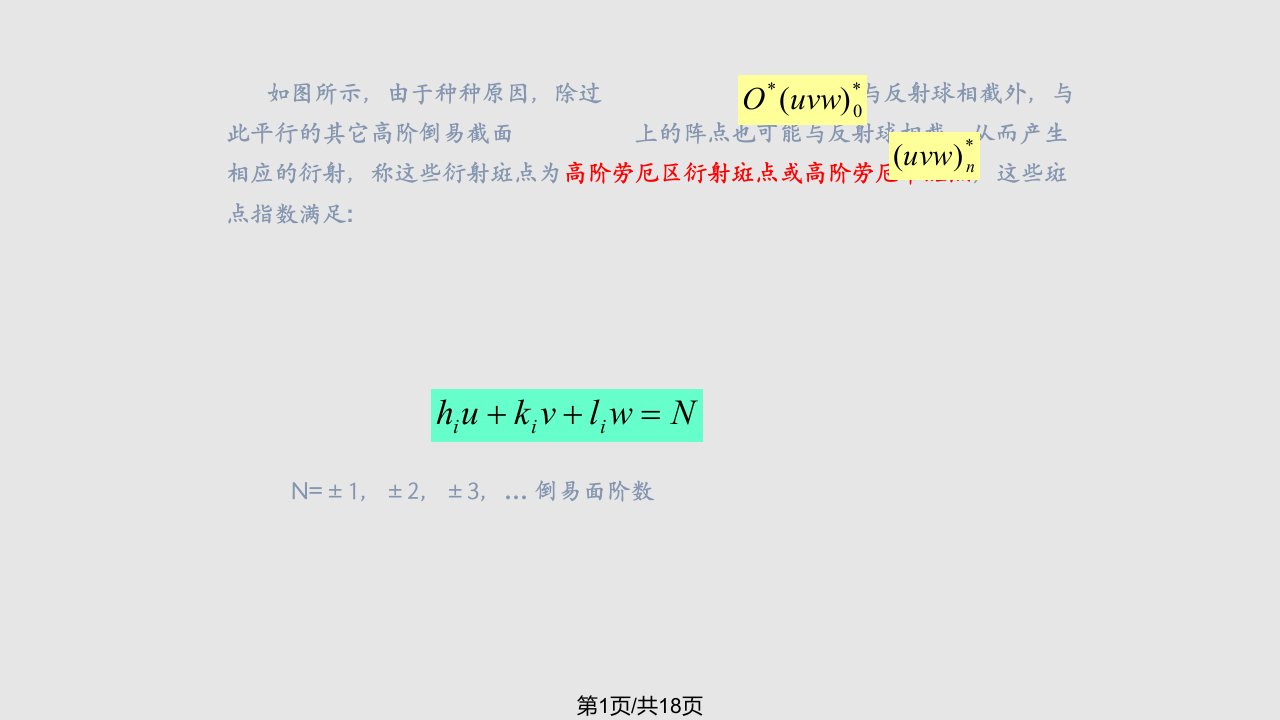 高阶劳厄区电子衍射图的分析与应用PPT课件