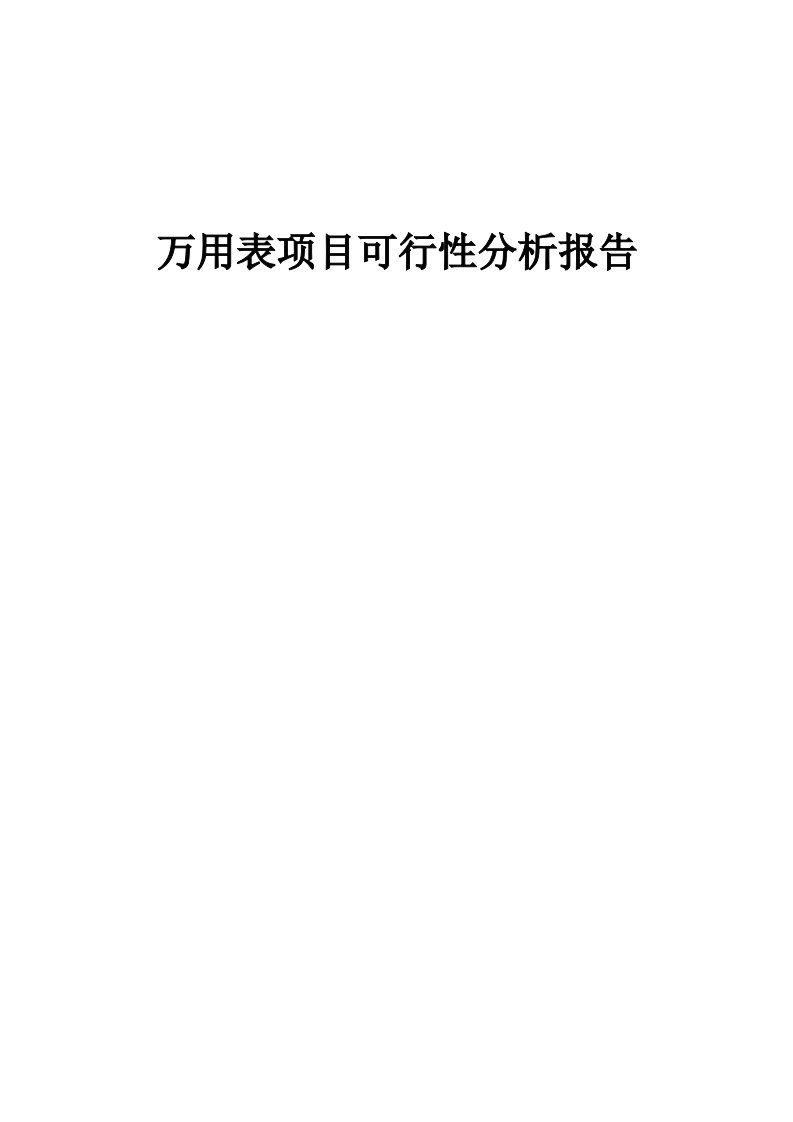 万用表项目可行性分析报告