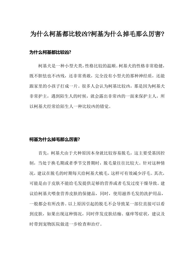 为什么柯基都比较凶柯基为什么掉毛那么厉害