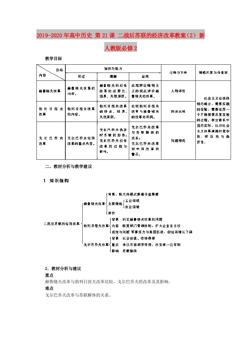 2019-2020年高中历史