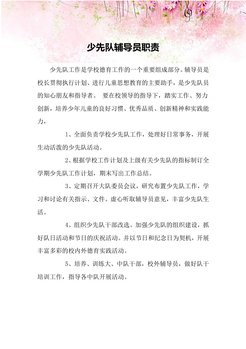 少先队辅导员职责(3)