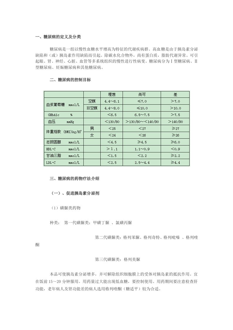 糖尿病合理用药