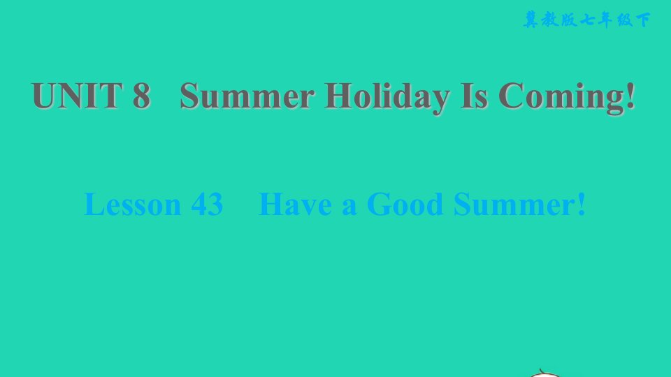 2022春七年级英语下册Unit8SummerHolidayIsComingLesson43HaveaGoodSummer习题课件新版冀教版