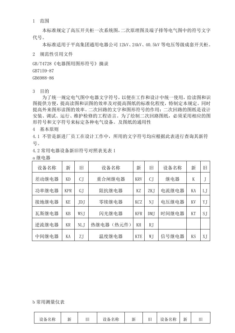 电气图中元件标号规定