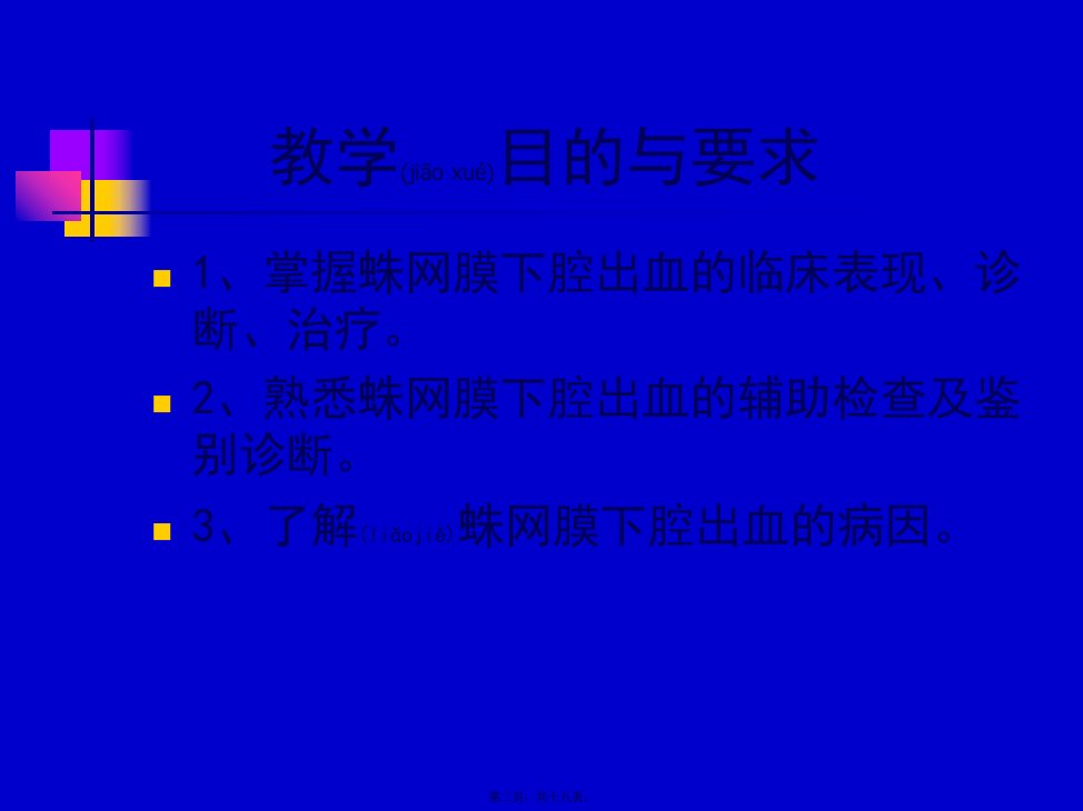 蛛网膜下腔出血SAH讲解