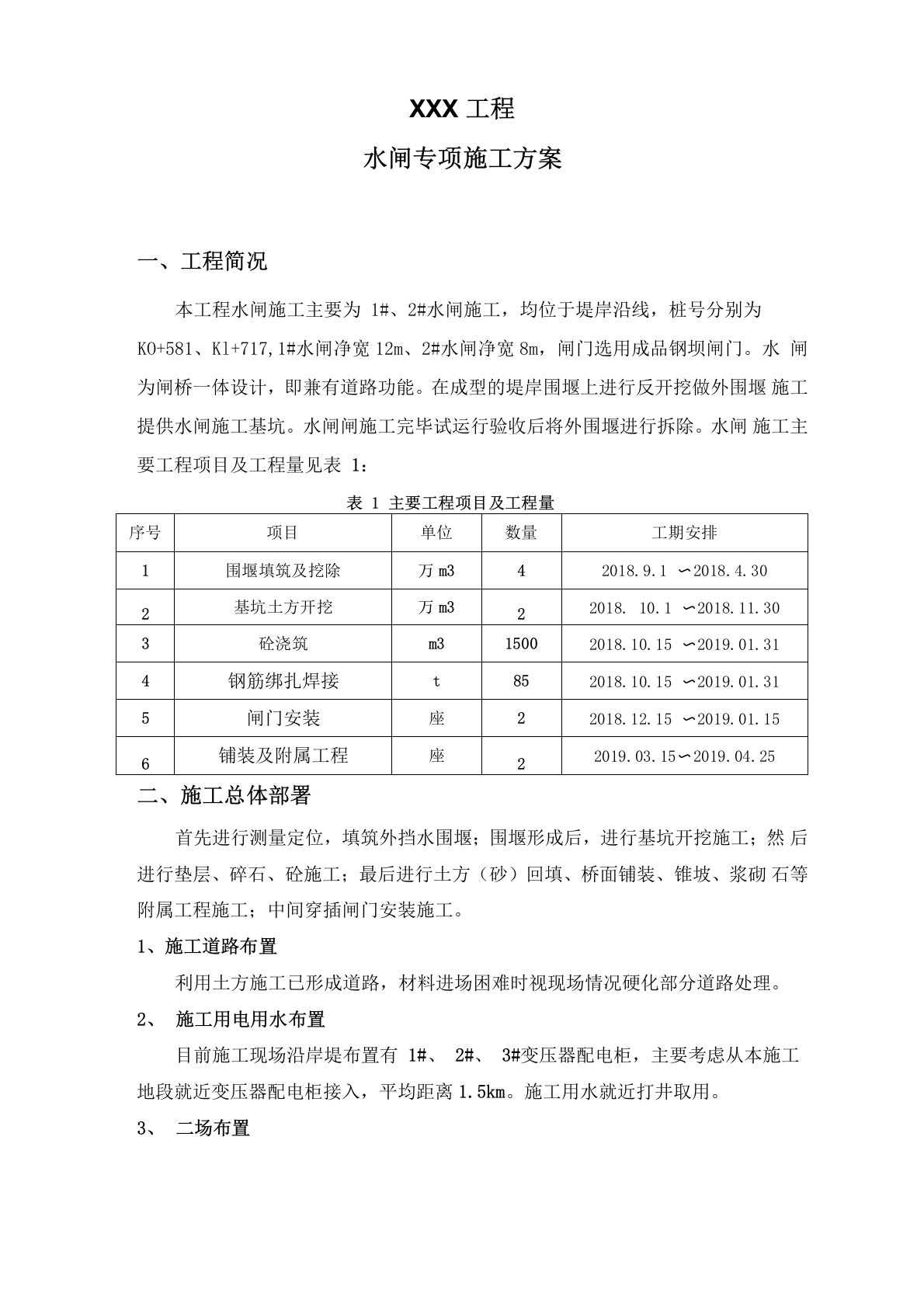 水闸专项施工方案