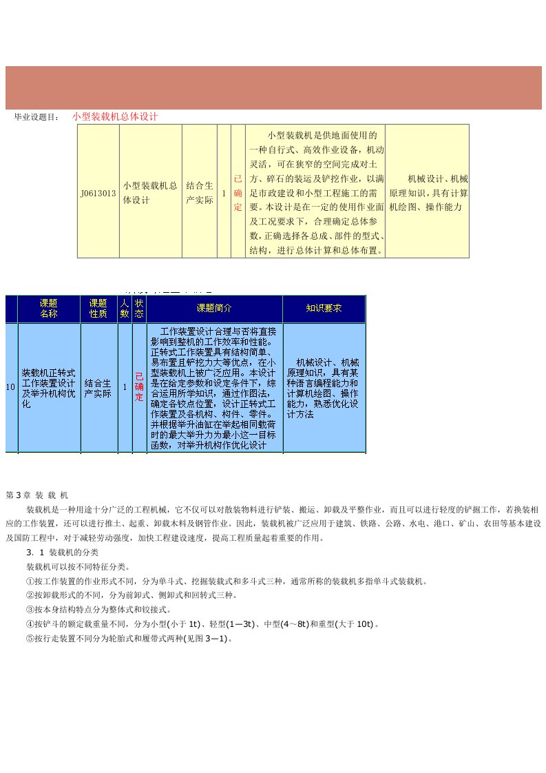 小型装载机总体设计