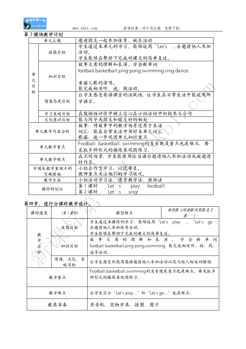 【小学中学教育精选】一年级下第七模块（2个课时）