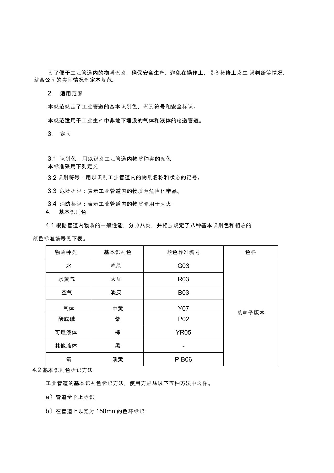 工业管道颜色及标识规范