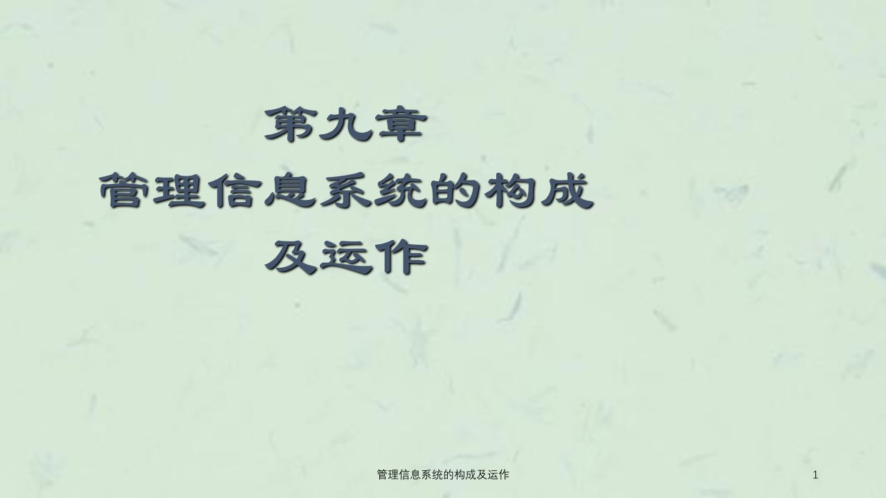 管理信息系统的构成及运作课件