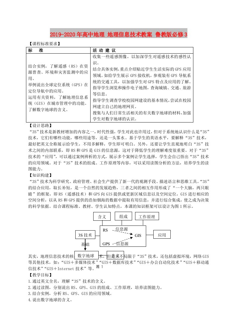 2019-2020年高中地理