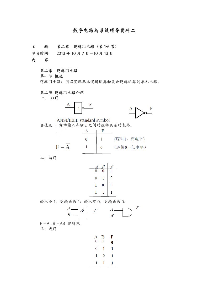 大工13秋《数字电路与系统》辅导资料二