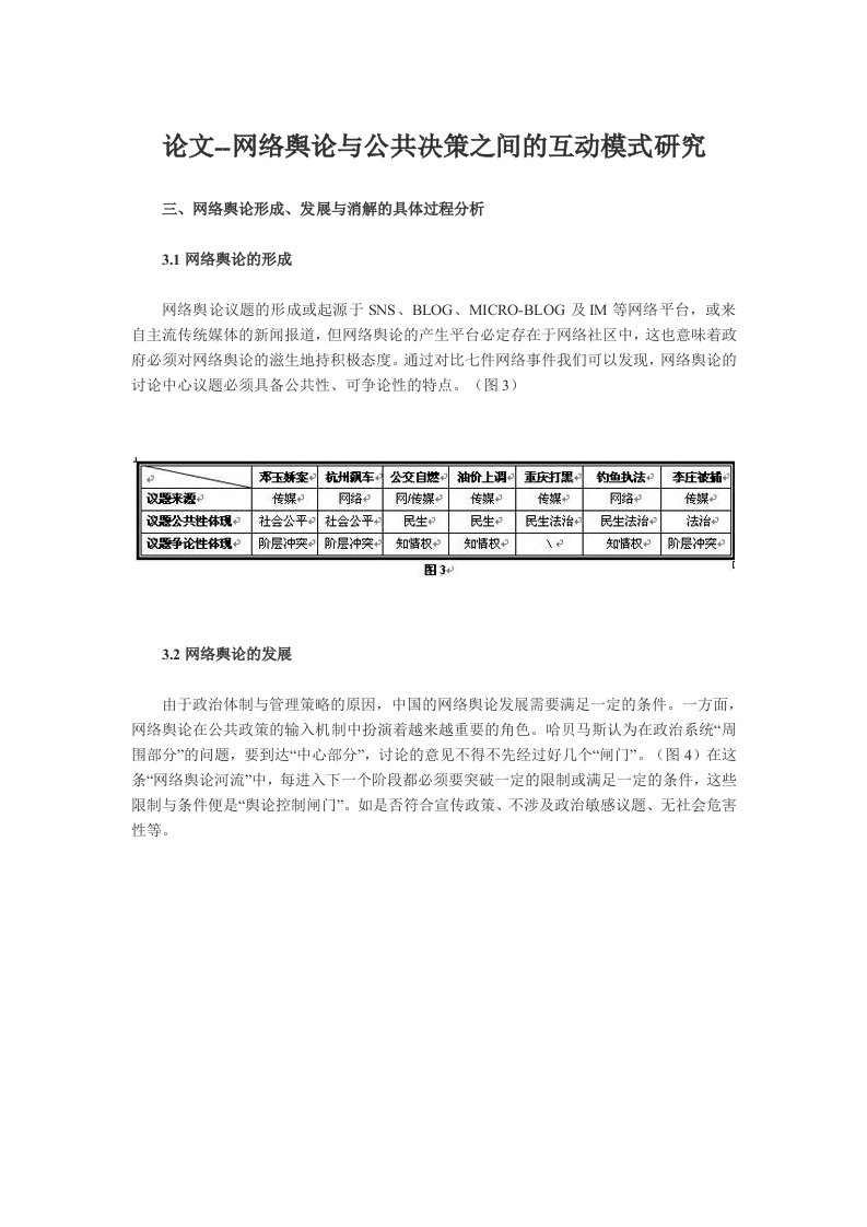 论文--网络舆论与公共决策之间的互动模式研究