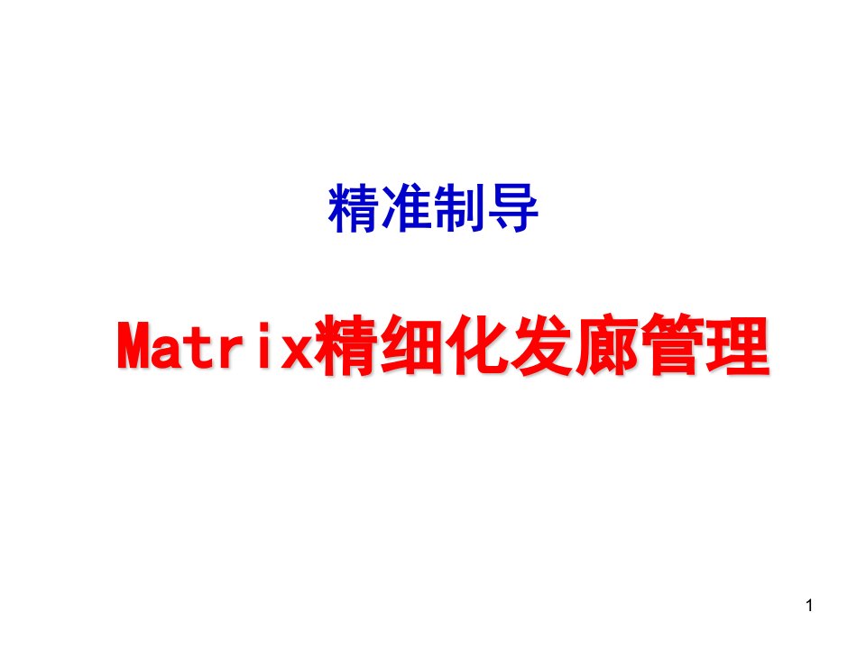 Matrix发廊管理课件