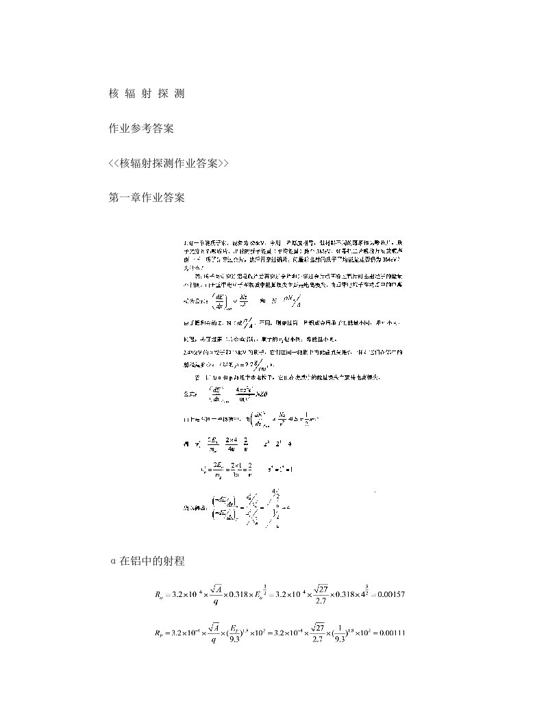 核辐射探测作业答案汇总