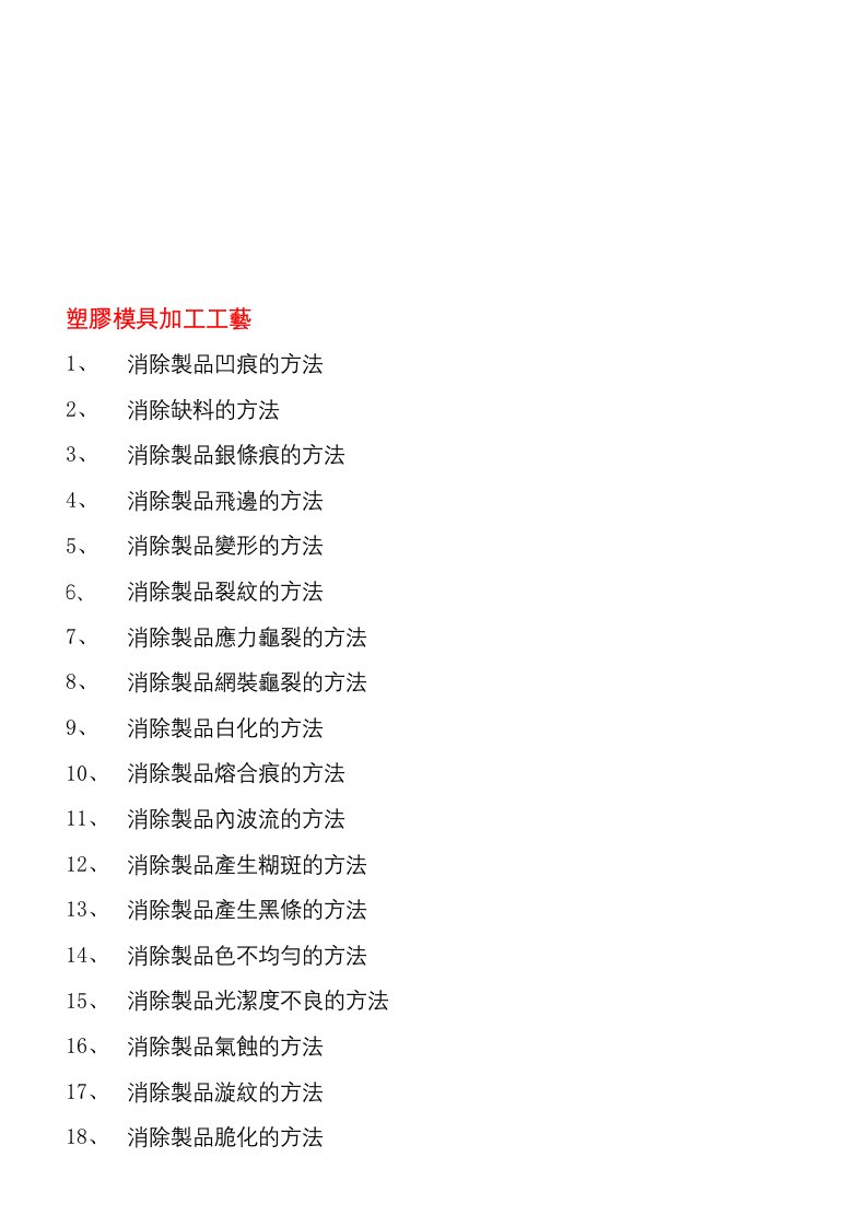 塑料模具加工工艺详述