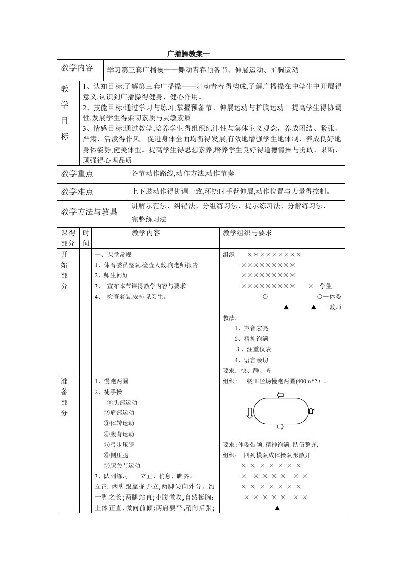 广播体操教案