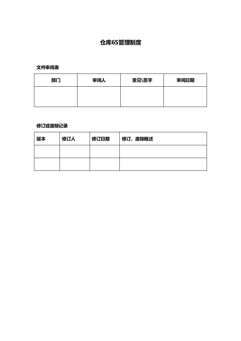 仓库6s管理制度，仓库现场6s标准图例，仓库5s检查表