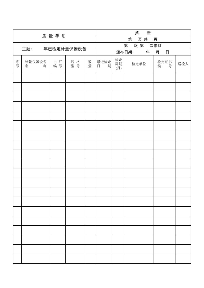 化验室仪器使用记录