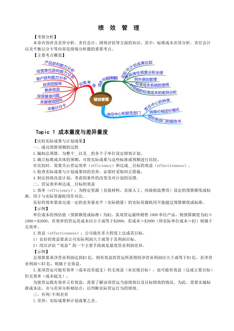 CMAP1-3绩效管理-讲义